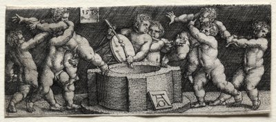 Otto bambini nudi a un pozzo da Heinrich Aldegrever