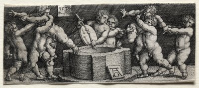 Otto bambini nudi a un pozzo, 1539 da Heinrich Aldegrever