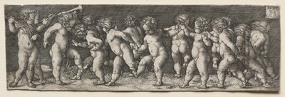 Quindici bambini nudi che danzano da Heinrich Aldegrever