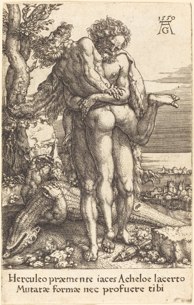 Ercole Combatte il Dio del Fiume Acheloo da Heinrich Aldegrever
