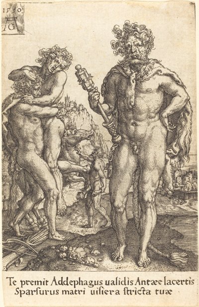 Ercole e Anteo da Heinrich Aldegrever