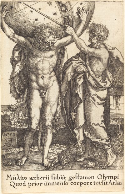 Ercole e Atlante, 1550 da Heinrich Aldegrever