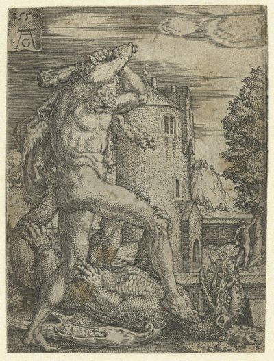 Ercole uccide il drago Ladone da Heinrich Aldegrever