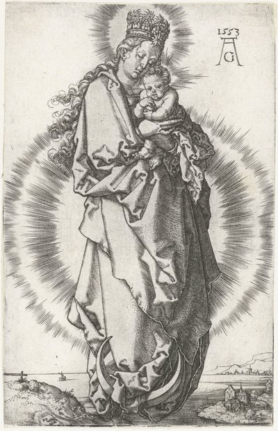 Madonna con bambino sulla falce di luna da Heinrich Aldegrever