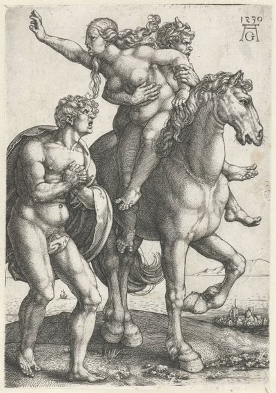 Rapimento di una donna da parte di un satiro da Heinrich Aldegrever