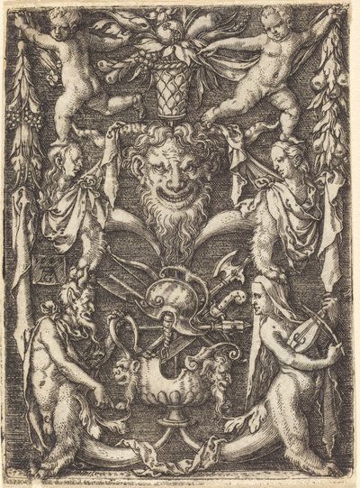 Ornamento con maschera da Heinrich Aldegrever