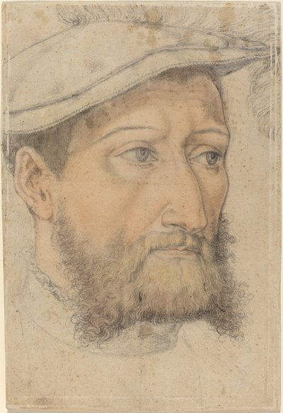Ritratto di un uomo barbuto con un berretto da Heinrich Aldegrever