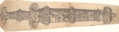 Disegno del fodero con Caino e Abele da Heinrich Aldegrever