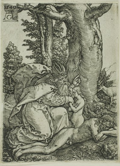 La creazione di Eva, tavola uno da Adamo ed Eva da Heinrich Aldegrever