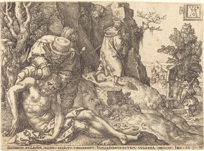 Il Buon Samaritano che Assiste il Viaggiatore da Heinrich Aldegrever