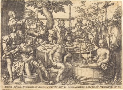 Il ricco a tavola da Heinrich Aldegrever