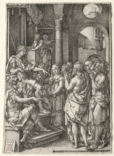 La storia di Susanna: Susanna accusata di adulterio, 1555 da Heinrich Aldegrever
