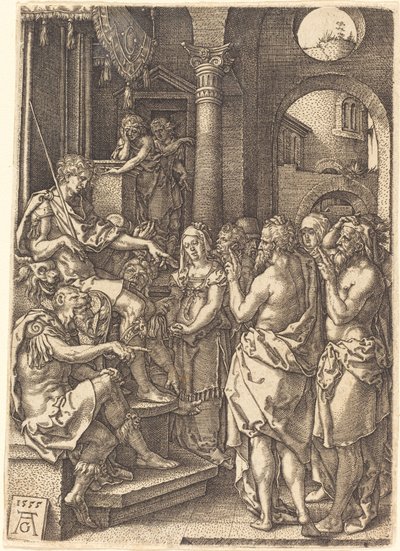 I due anziani davanti al giudice, 1555 da Heinrich Aldegrever