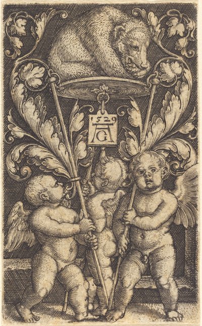 Tre Cupidi e un orso, 1529 da Heinrich Aldegrever