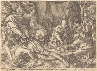 Viaggiatore tra i ladri, 1554 da Heinrich Aldegrever