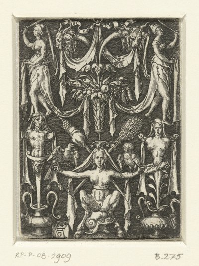 Decorazione piatta con grottesche da Heinrich Aldegrever