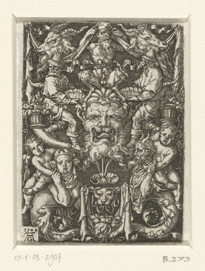 Decorazione piatta con grottesche da Heinrich Aldegrever