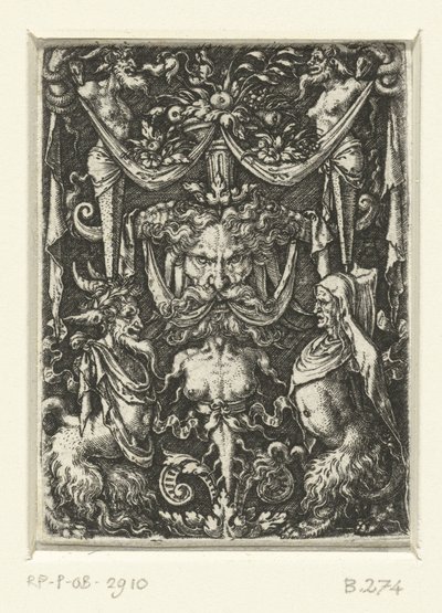 Decorazione piatta con grottesche da Heinrich Aldegrever