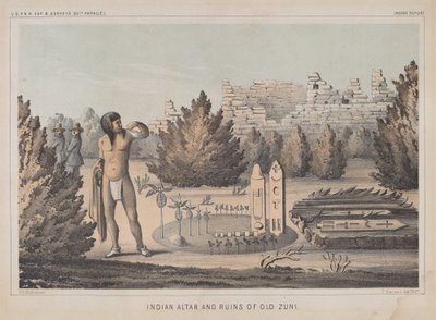 Altare indiano e rovine del vecchio Zuni da Heinrich Baldwin Mollhausen