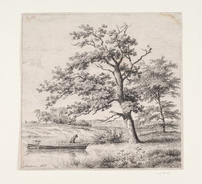 Querce presso un lago da Heinrich Buntzen