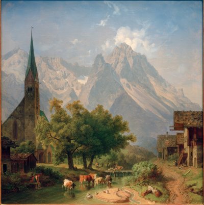 La vecchia chiesa parrocchiale di Garmisch da Heinrich Burkel