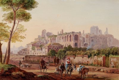 Scena di strada romana davanti al Palatino da Heinrich Burkel