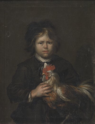 Un ragazzo di campagna con un gallo da Heinrich Dittmers