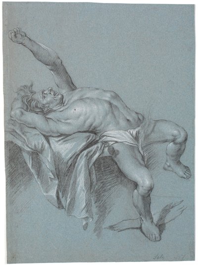 Polifemo legato? (Uomo sdraiato reclinato con il braccio sinistro alzato) da Heinrich Dittmers