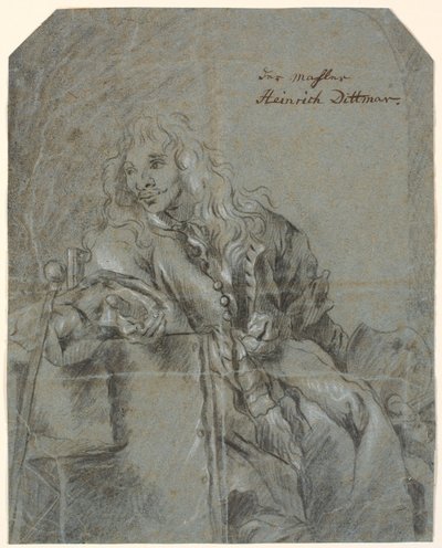 Autoritratto? seduto, con tela e tavolozza, mano tesa da Heinrich Dittmers