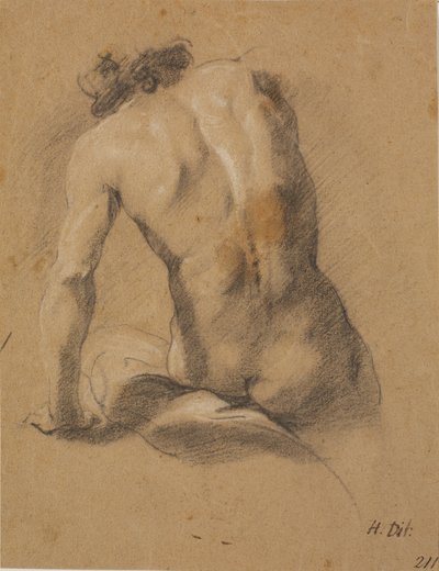 Modello maschile seduto, visto da dietro da Heinrich Dittmers
