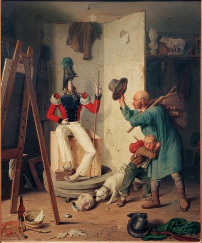 Il contadino nello studio del pittore da Heinrich Franz Gaudenz von Rustige