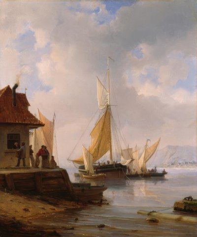 Barche a vela nel porto da Heinrich Friedrich Tank