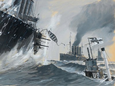 Sommergibili e navi da guerra: i viaggi della HMS Aboukir, Hogue e Cressy da Heinrich Heusser