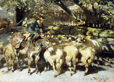 Un pastore con il suo gregge da Heinrich Johann von Zugel