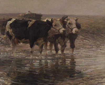 Bovini che si abbeverano da Heinrich Johann von Zugel