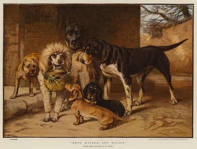 Invidia, odio e malizia (cromolitografia) da Heinrich Johann von Zugel