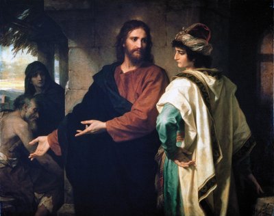 Gesù e il giovane ricco da Heinrich Karl Hofmann