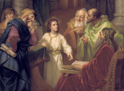 Placca raffigurante Cristo nel Tempio, fine XIX - inizio XX secolo da Heinrich Karl Hofmann