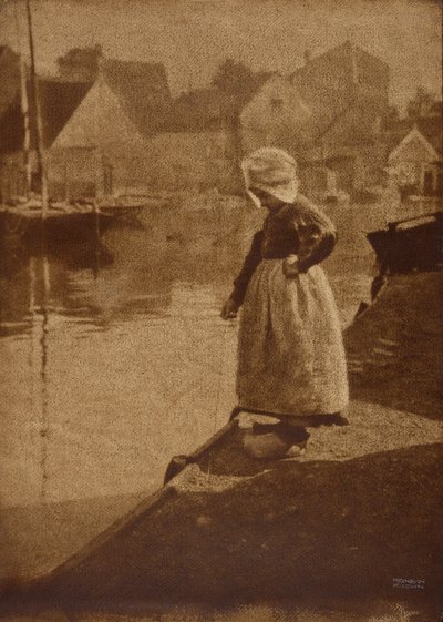 Ragazza olandese in paesaggio da Heinrich Kuhn