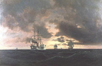 Un battello a vapore e altre navi in un