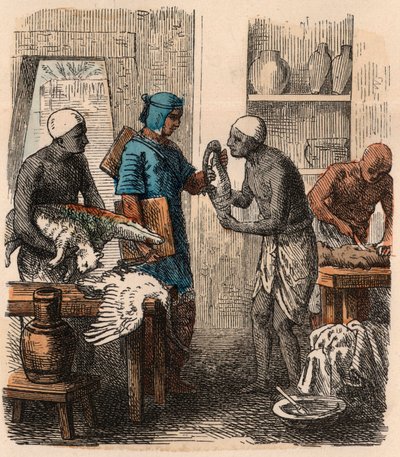 Antico Egitto: imbalsamazione degli animali, 1866 da Heinrich Leutemann