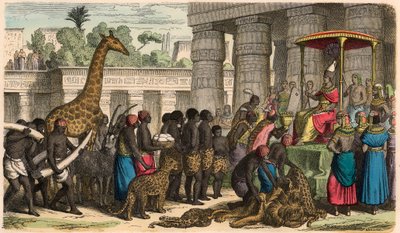 Antico Egitto: Gli etiopi portano i loro tributi davanti al Faraone da Heinrich Leutemann