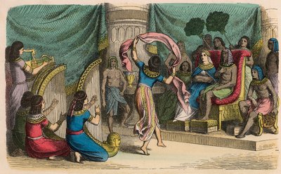 Antico Egitto: Musica e danza davanti al re da Heinrich Leutemann