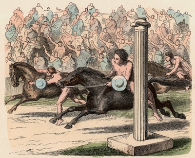 Antica Grecia: Sport: Montare e smontare da un cavallo a velocità da Heinrich Leutemann
