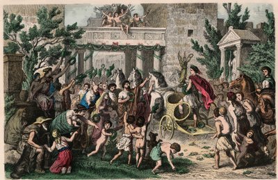 Antica Grecia: Accoglienza del campione olimpico nella sua città natale, 1866 da Heinrich Leutemann