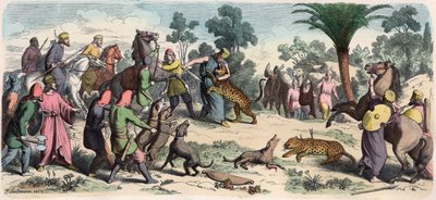 Antico Oriente: Un re persiano e il suo entourage a caccia da Heinrich Leutemann