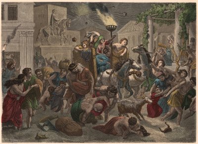 Antica Roma: Eruzione del Vesuvio, 79 d.C. da Heinrich Leutemann