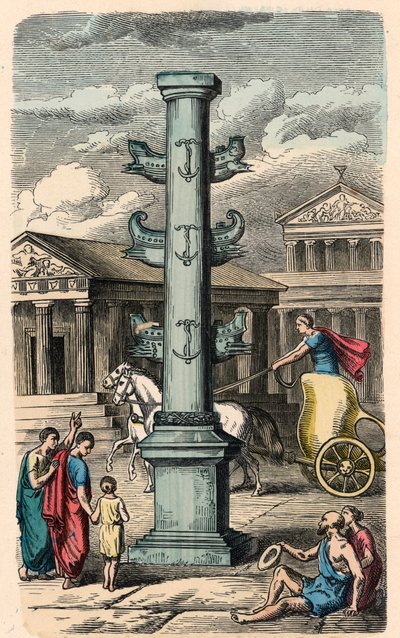 Antica Roma: Foro Romano, Colonna per commemorare una vittoria da Heinrich Leutemann