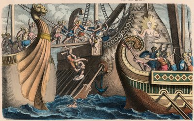 Antica Roma: Battaglia navale con ponte di assalto da Heinrich Leutemann