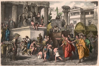 Antica Roma: Scena di strada da Heinrich Leutemann